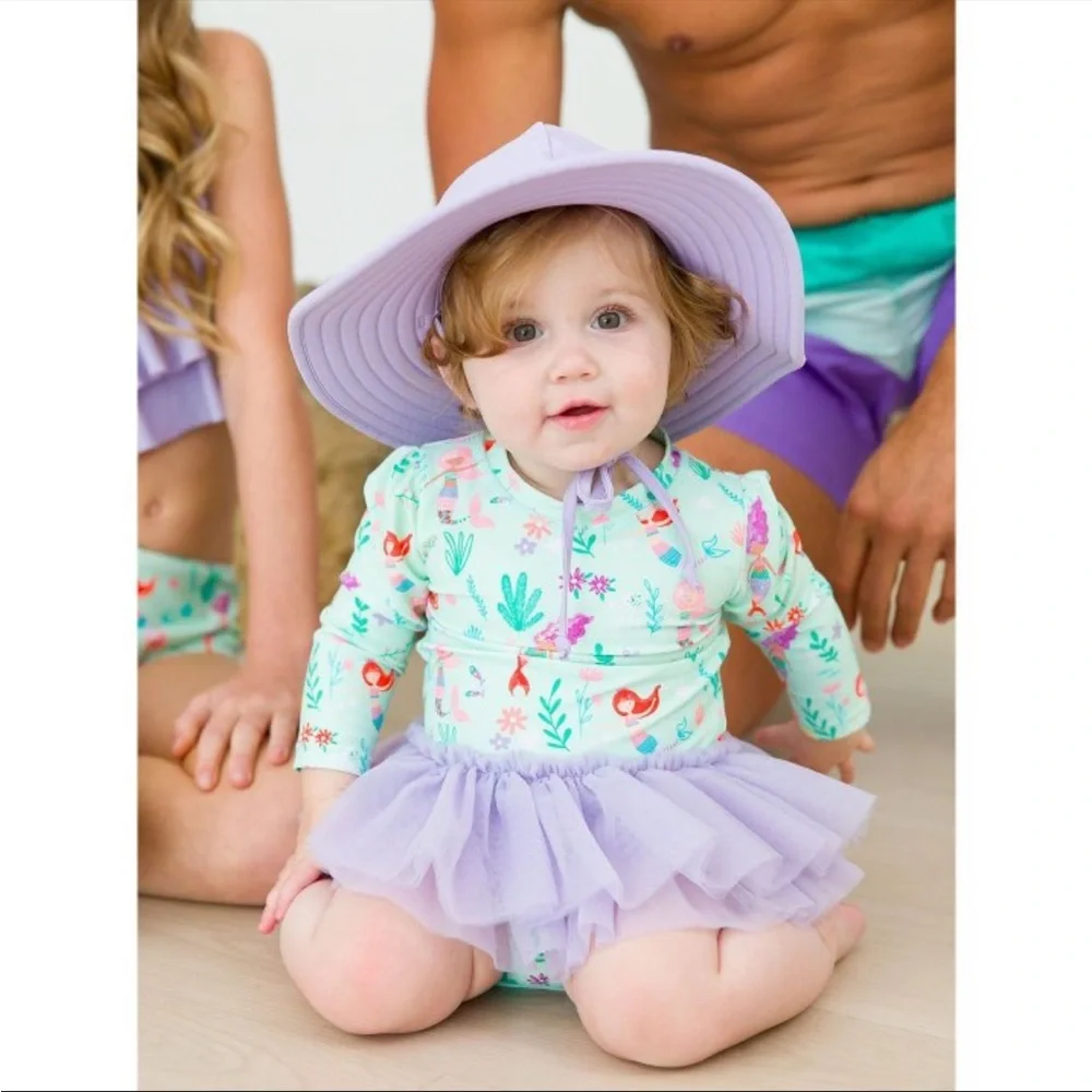 Ruffle Butts Mermaid Princess Tutu Baby One Piece Swimsuit Rash Guard